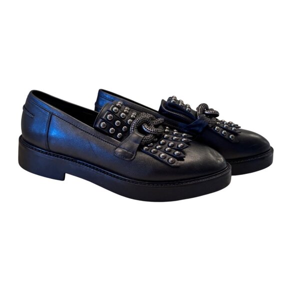 Saint G Kim Keltie Loafer Size 9 Black NWOB Leather Nordstrom's $114 - Picture 9 of 11